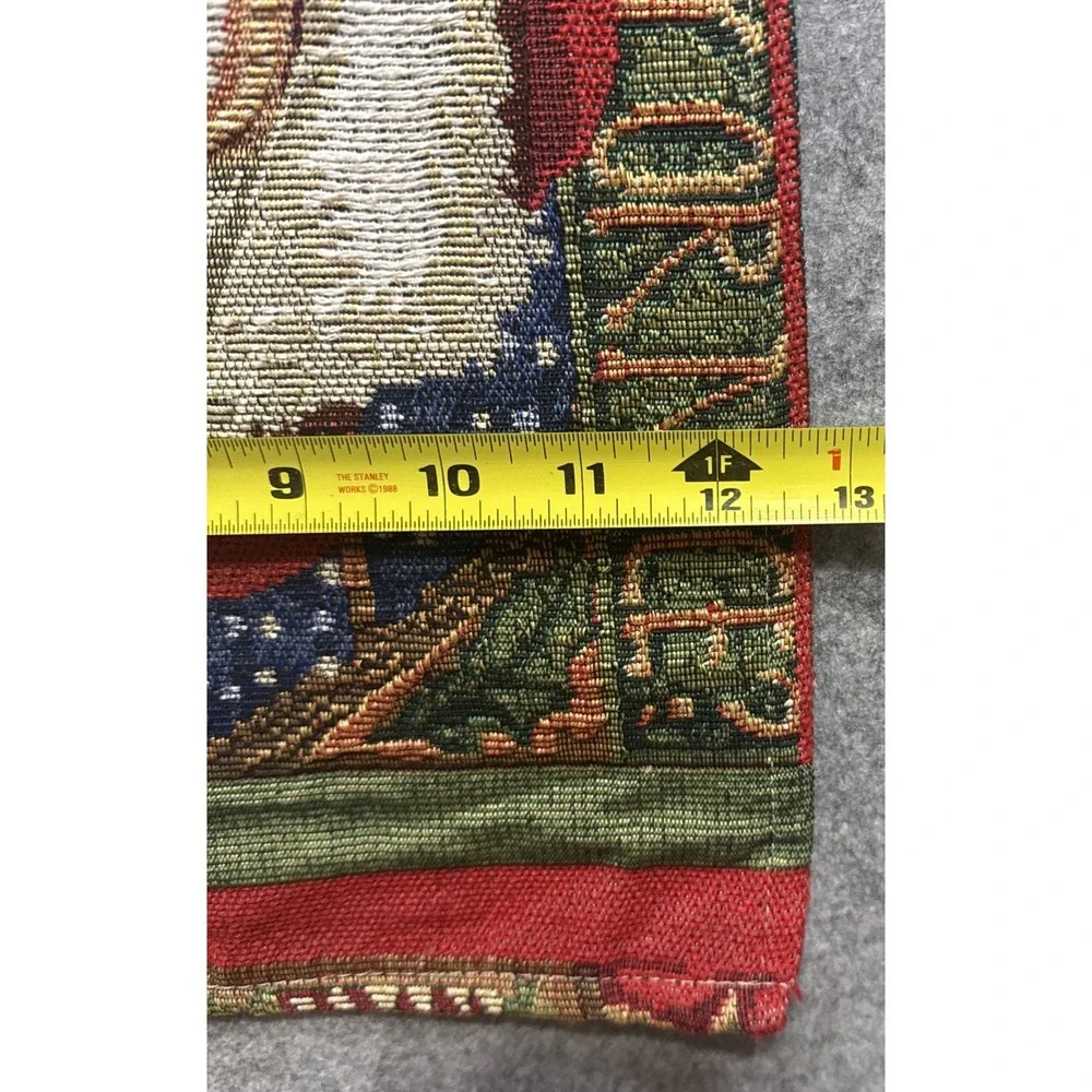 Unbranded Table Runner 69x13 Red Santa Claus Naughty Or Nice Tapestry